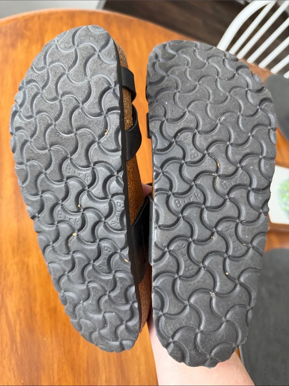 Birkenstock Black Leather Two-Buckle Sandals - Picture 3 of 3